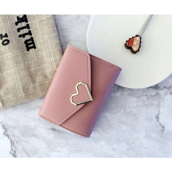 Women Heart Small Wallet - Pink
