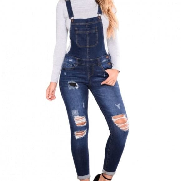 Adjustable Shoulder Straps Women Denim Overall