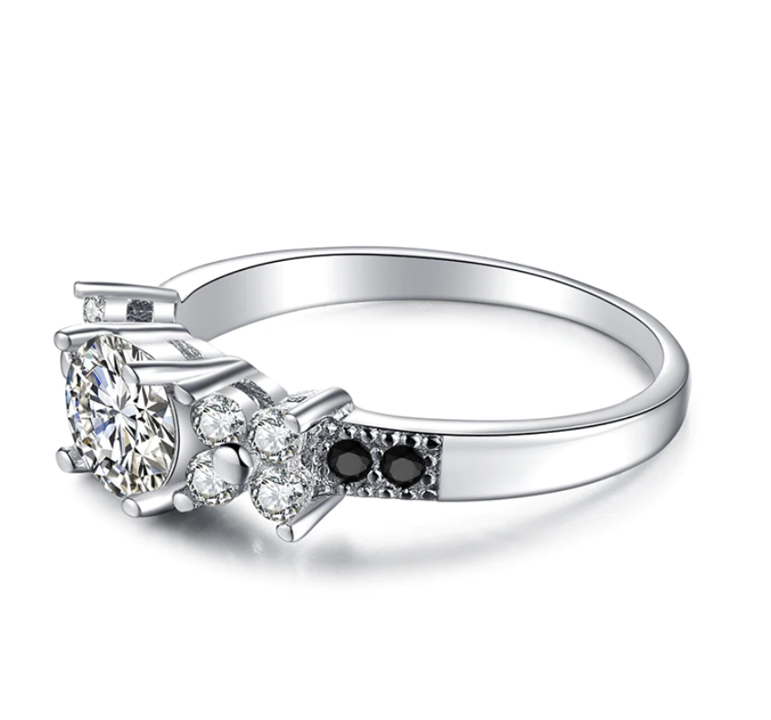 Elegant Sterling Silver Engagement Ring