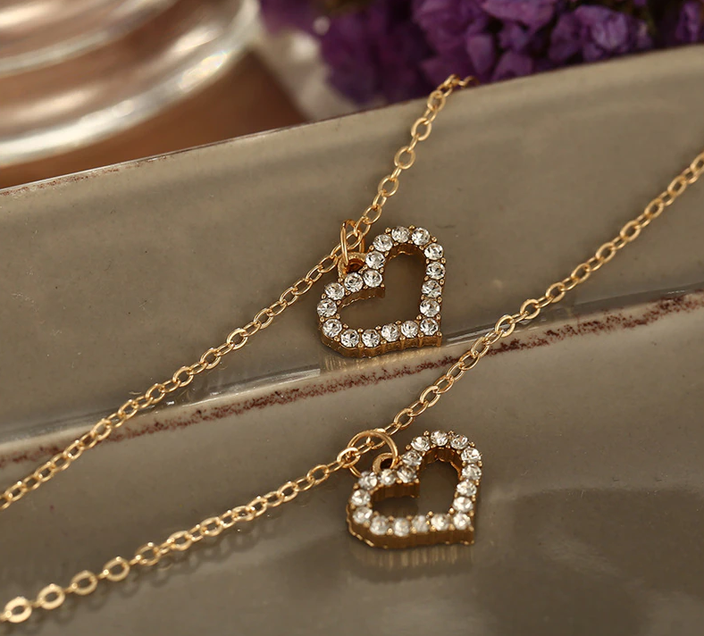 Multilayer Heart Gold Necklace