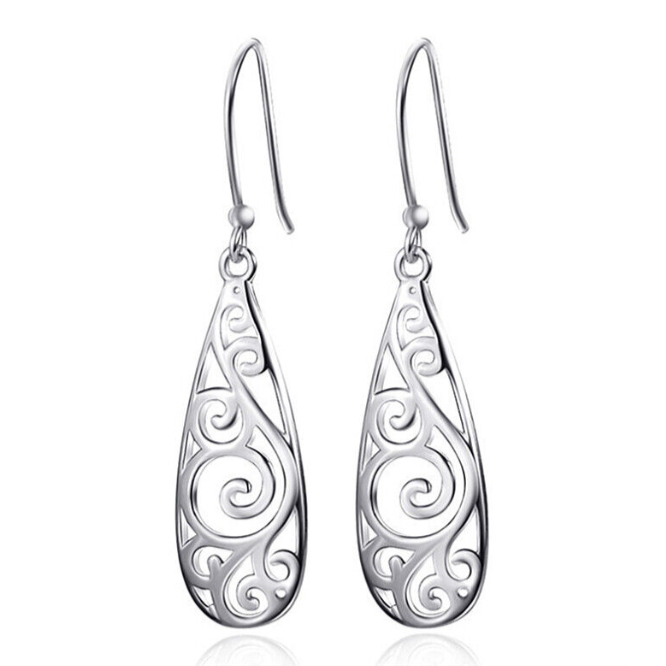 Elegant Silver Dangle Women Earring