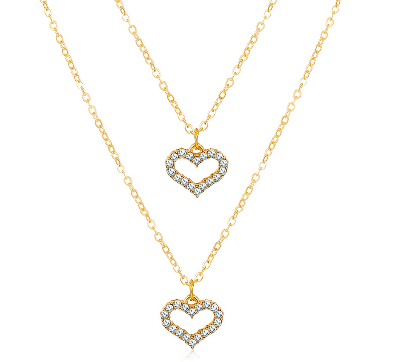 Multilayer Heart Gold Necklace