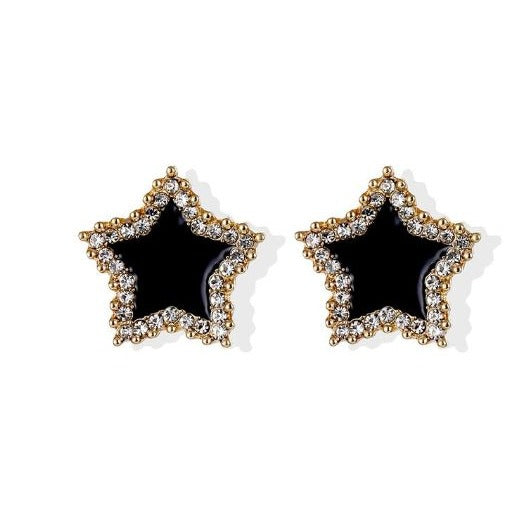 Pendientes pequeños con cristales de estrella para mujer