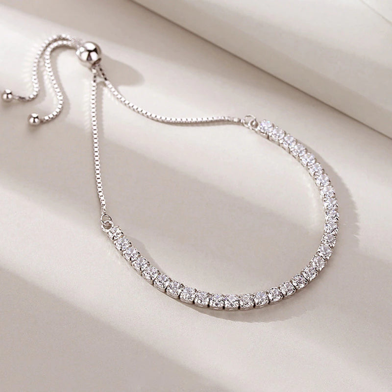 Elegant Crystals Sterling Silver Bracelet