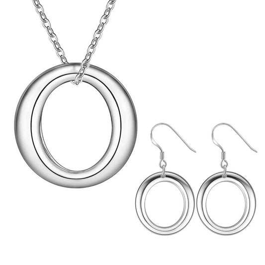 Original Silver Round Jewelry Set