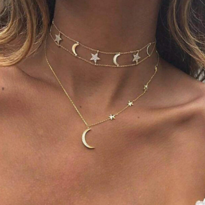 Boho Star Moon Necklace