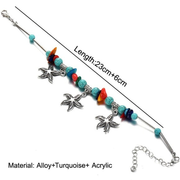 Starfish Beach Style Ankle Bracelet