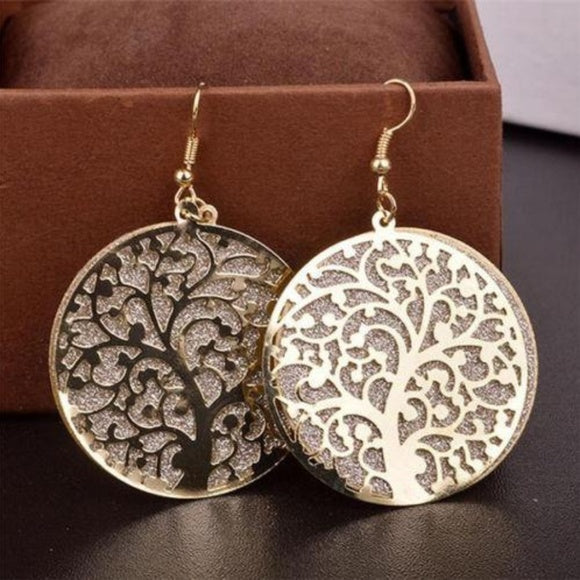 Pendientes de mujer con forma de rama de árbol de estilo vintage único