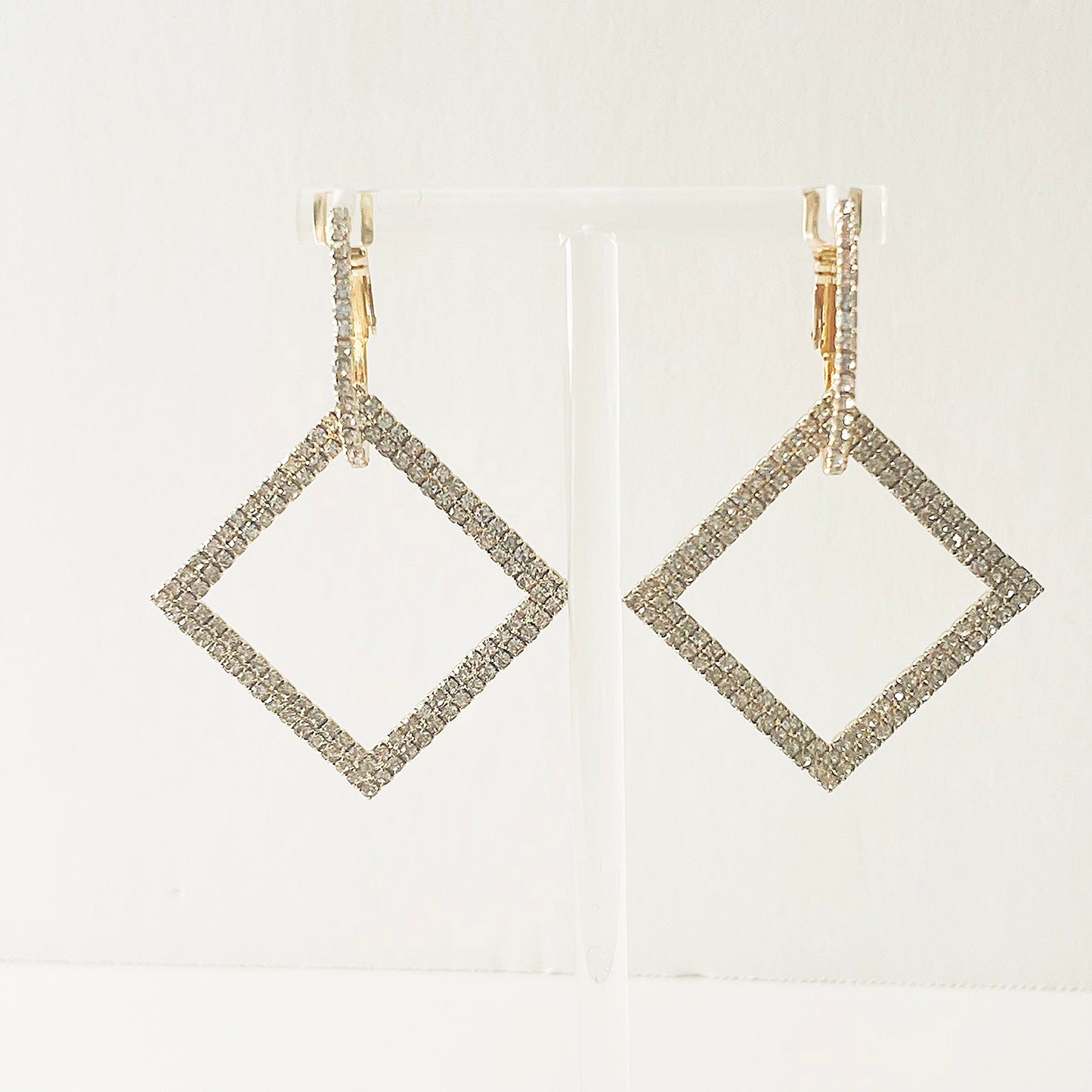 Square Dangle Women Gold Earring