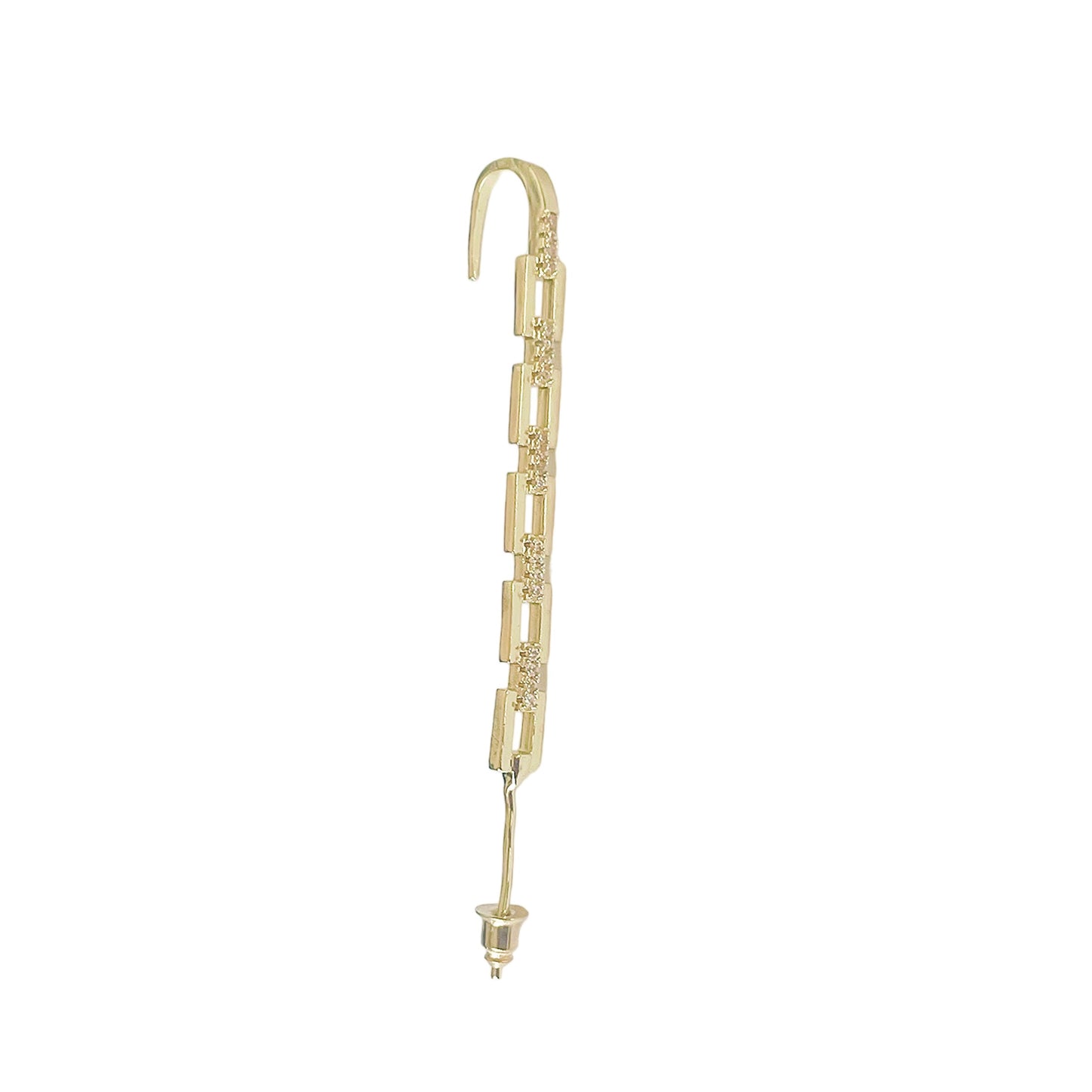 Unique One Piece Crystals Long Earring Gold Accessories