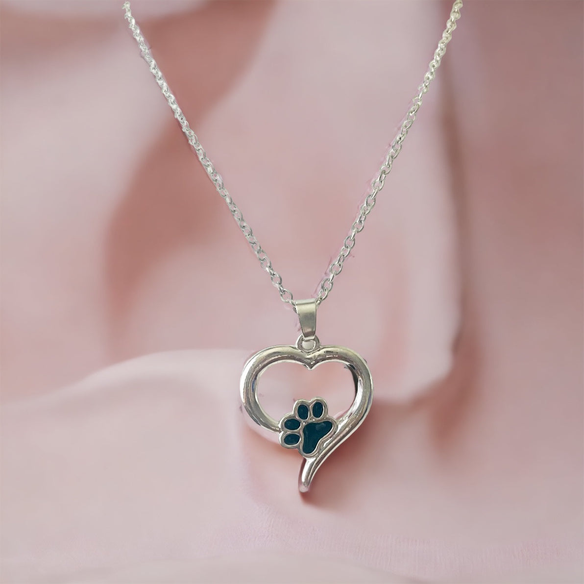 Paw and Heart Women Charm Necklace