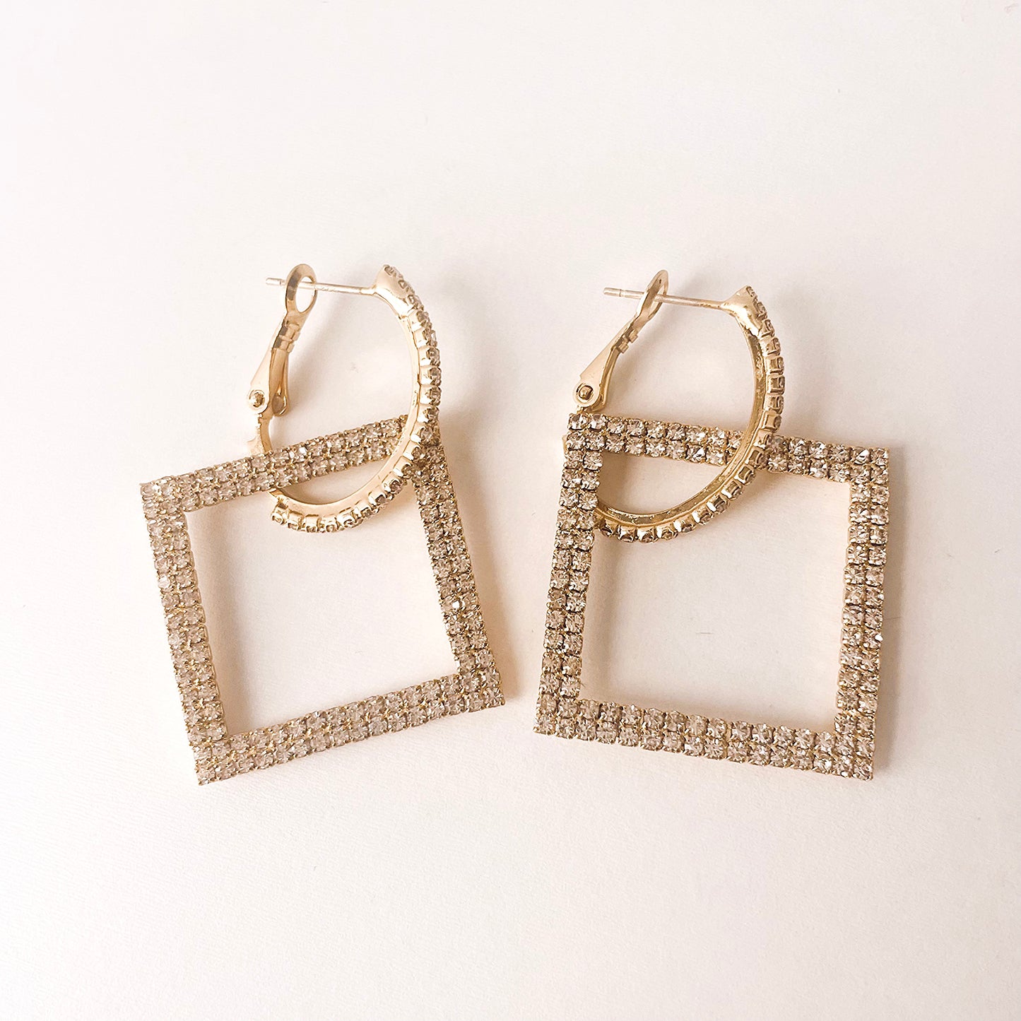 Square Dangle Women Gold Earring