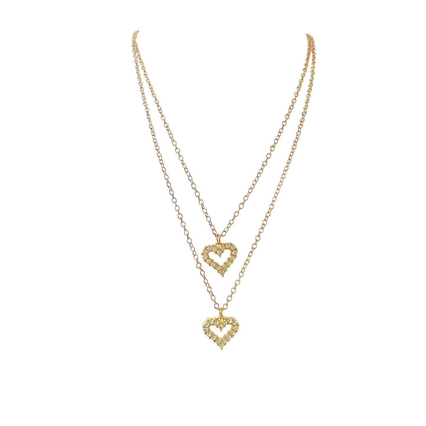 Multilayer Heart Gold Necklace