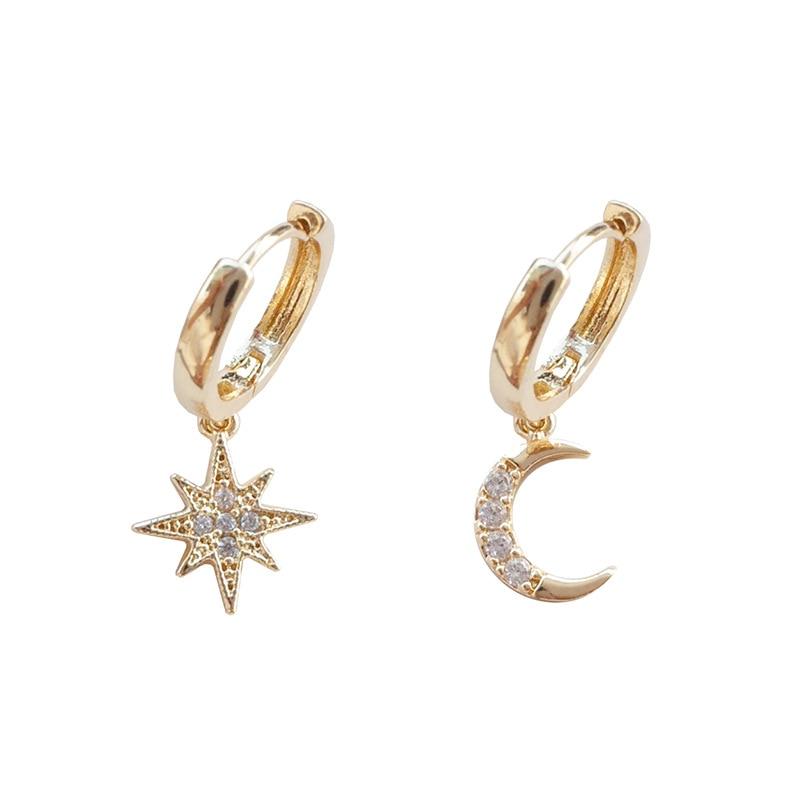 Star And Moon Earrings Set